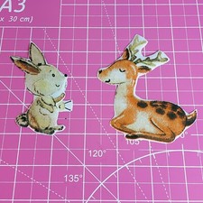 Fox Snail Fabric Iron-On Applique Patches For Kids, Jacket Bunny Deer Hedgehog