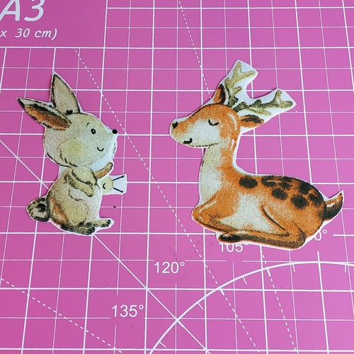 Deer Hedgehog Fabric Iron-On Applique Patches For Kids, Jacket Bunny - Picture 2 of 7