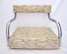 Vtg 50s Atomic Geometric Gold Sparkle Kids Toddler Booster Seat Tubular Frame