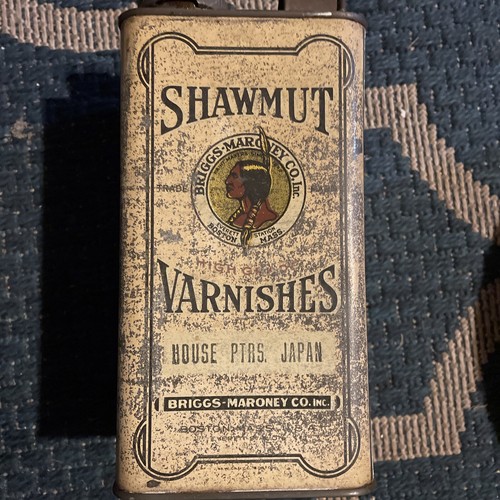 VTG Shawmut Varnishes Metal 1/2 Gallon Advertising Can Indian Boston Mass USA - Picture 7 of 15