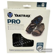 Yaktrax PRO Shoe Non-slip Ice Grip Traction Coils Adjustable Strap Black Medium