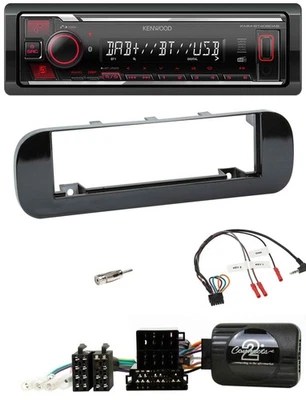 Kenwood Lenkrad Bluetooth USB DAB Autoradio für Fiat Panda 12-20 schwarz glänzen - Bild 1 von 4