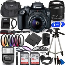 Canon EOS 4000D / Rebel T100 With 18-55mm III Lens 64GB Bundle