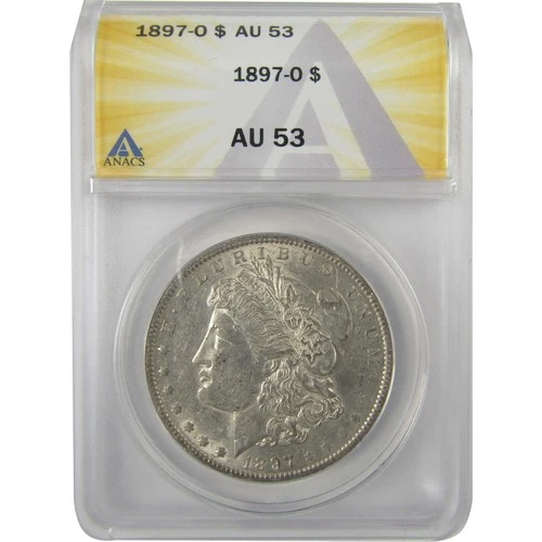 1897 O Morgan Dollar AU 53 ANACS Silver $1 Coin SKU:I19264