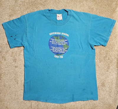 Vintage 90s Earth Pledge Thrashed Destroyed T-shirt Mens L Grunge Wasteland Punk