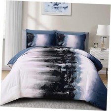 Ombre Blue Comforter Set Size Gradient Navy Boho Bedding Set King Blue Black