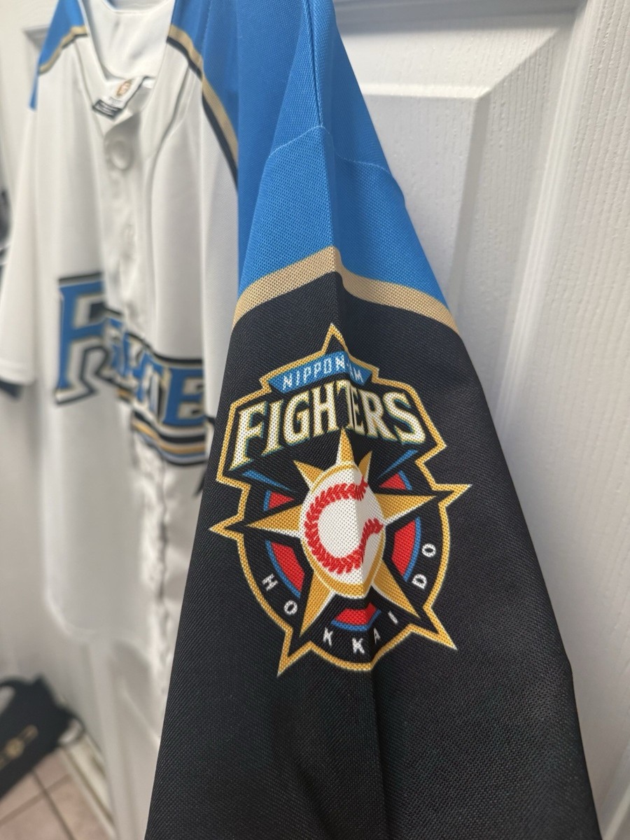 Nippon-Ham Fighters Baseball Jersey LL White Blue Hokkaido Team