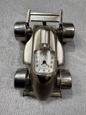 Race Car Clock Novelty Miniature Clock Silver Colour
