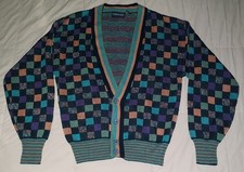VTG EXPRESSIONS INTERNATIONAL KNIT CARDIGAN SWEATER MEN'S MEDIUM COSBY 80s 90s
