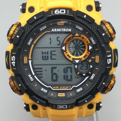 Armitron Pro Sport MD15368 Mens Watch 53mm Yellow Black Digital