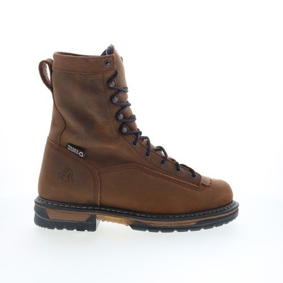 Rocky IronClad Waterproof 8'' Work Boot Mens Brown Wide Work & Safety Boots 12