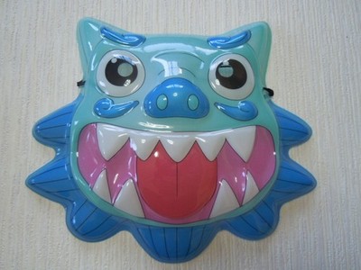 Mask Face Blue Shisa Okinawa Lion Mascot Wall Decoration Ryukyuan Local Characte