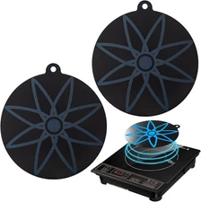 Thermochromic Silicone Induction Cooktop Protect Mat, Two pcs 9.5 inch Silico...