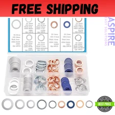 150PCS Oil Drain Plug Gasket Assortment,Oil Crush Washer Seals Kit,Automotive...