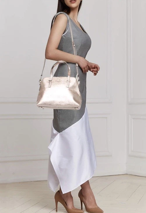 Bolso Bandolera RARO Kate Spade Cedar Street Maise Metal Oro Rosa Cuero Foto 2 de 4