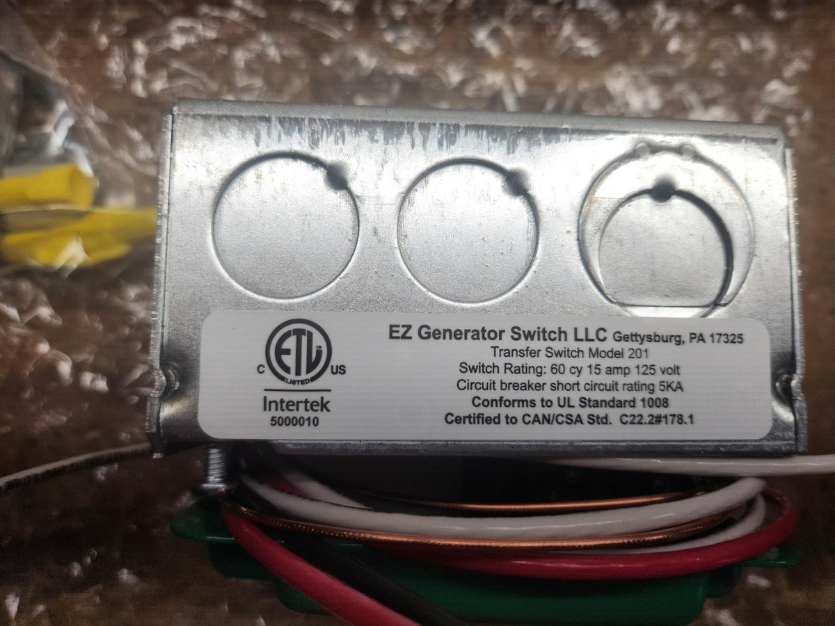 The Original EZ GENERATOR TRANSFER SWITCH - UL / CSA Approved