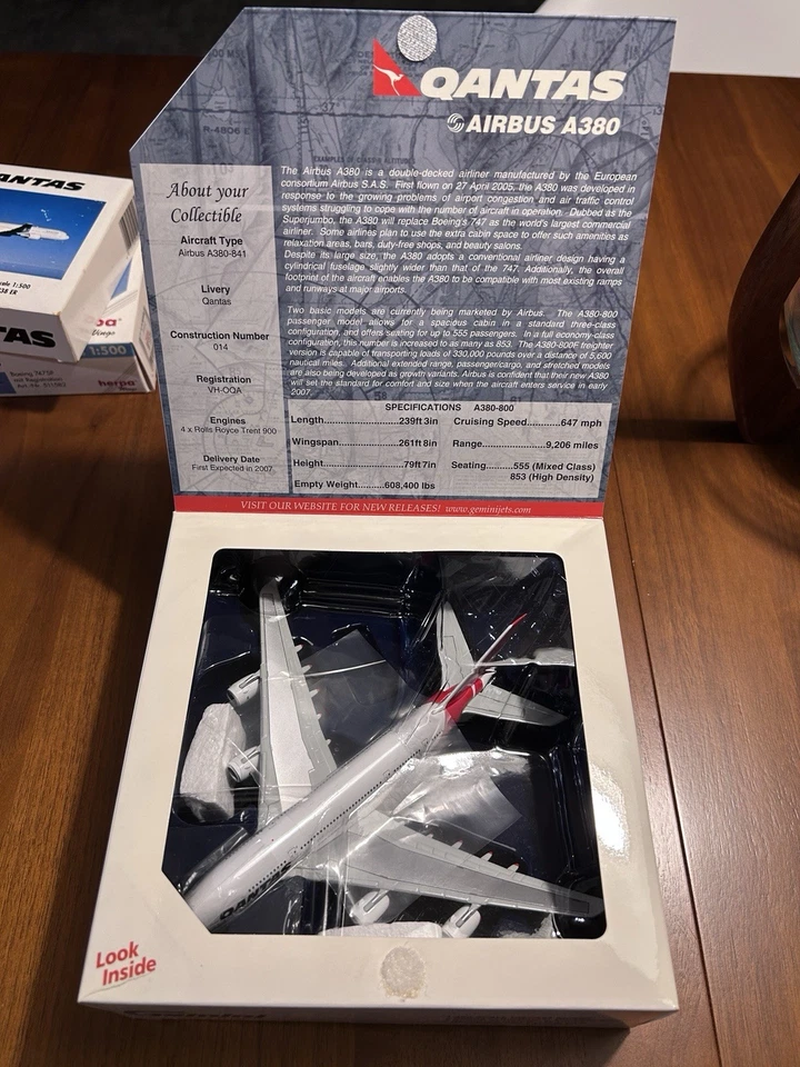 Gemini Jets Qantas Airbus A380 - GJQFA1239 - VH-OQD - 1:400 - Image 2 of 4