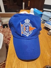 Vtg 90's Ralph Lauren Blue Polo Pony Logo Hat Strap Back Spell Out Baseball Cap
