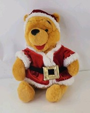 Vintage Winnie The Pooh Disney Store Exclusive Santa Plush Christmas .