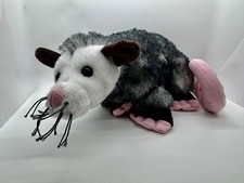 Vintage The Petting Zoo Opossum Plush Stuffed Animal Gray Pink Tail 1994