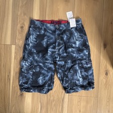 Levi s Boys Cargo Shorts Blue/Gray Camo 18 REG W29 Cotton Denim Zip Pockets