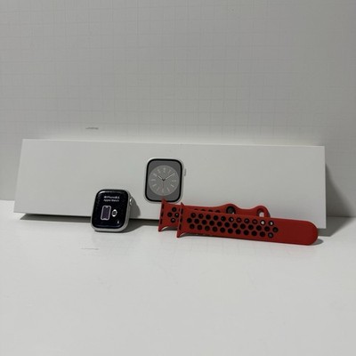 Apple Watch Series 8 GPS Cellular 41mm White Band Silver Case Smartwatch