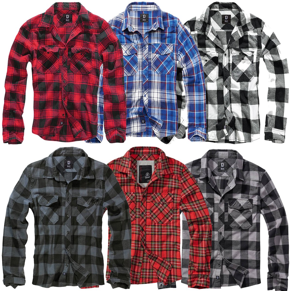 Camisa De Cuadros Brandit En Varios Colores S-7XL Flanela Woodcutter