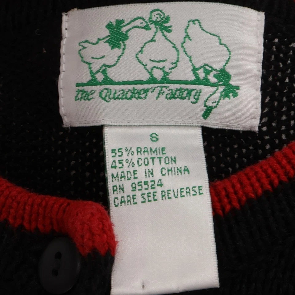 Vtg Quaker Factory Candy Cane Cardigan Sweater Ugly Christmas Holiday  Size S - Image 3 of 4