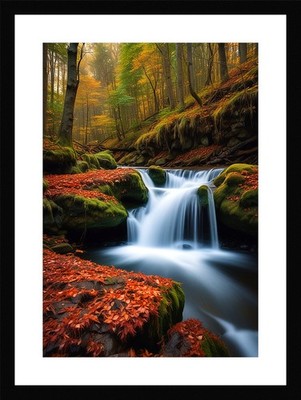 Epischer Wasserfall gerahmtes Wandbild Poster Leinwanddruck Bild