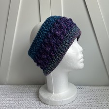 Crochet Headband Ear Warmer Multicolored Fall Winter Handmade 19 -22 Head