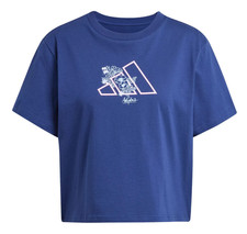adidas Women's Dark Blue Tech Metallic Graphic T-shirt JM0462 Size S - NWT