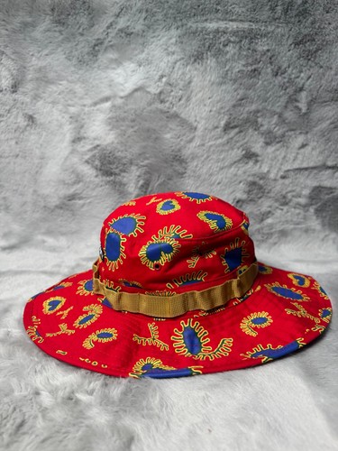 Cappello berretto Obey Worldwide Boonie rosso ricamato stampa all over outdoor taglia unica - Foto 2 di 7