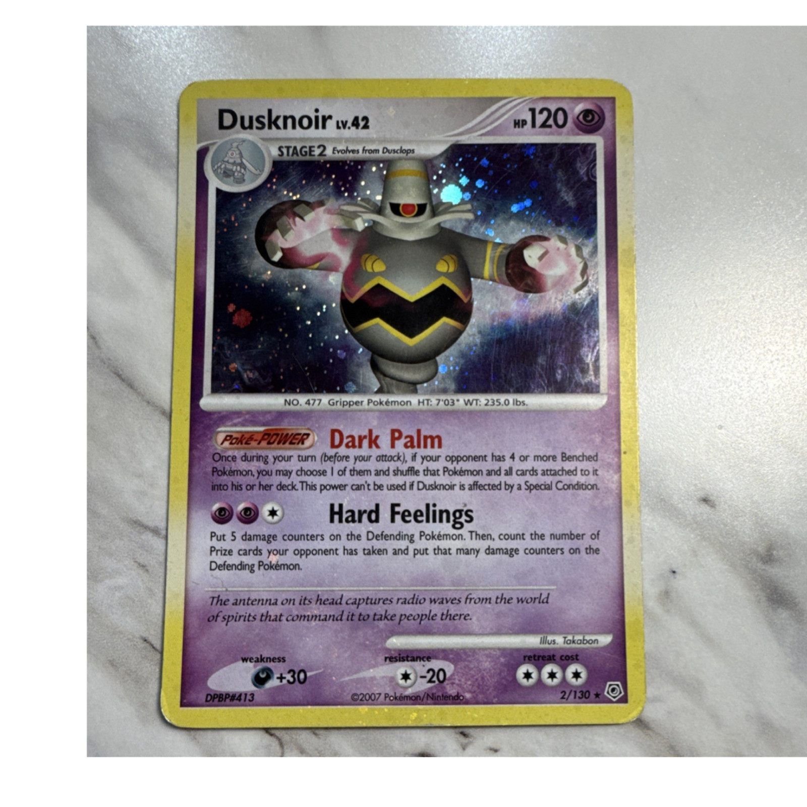 Pokémon Dusknoir Diamond & Pearl Holo Rare Stage 2 2/130 2007 English Card