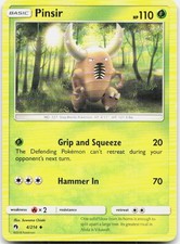 Pinsir 4/214 Uncommon Lost Thunder Pokemon Moderately Played