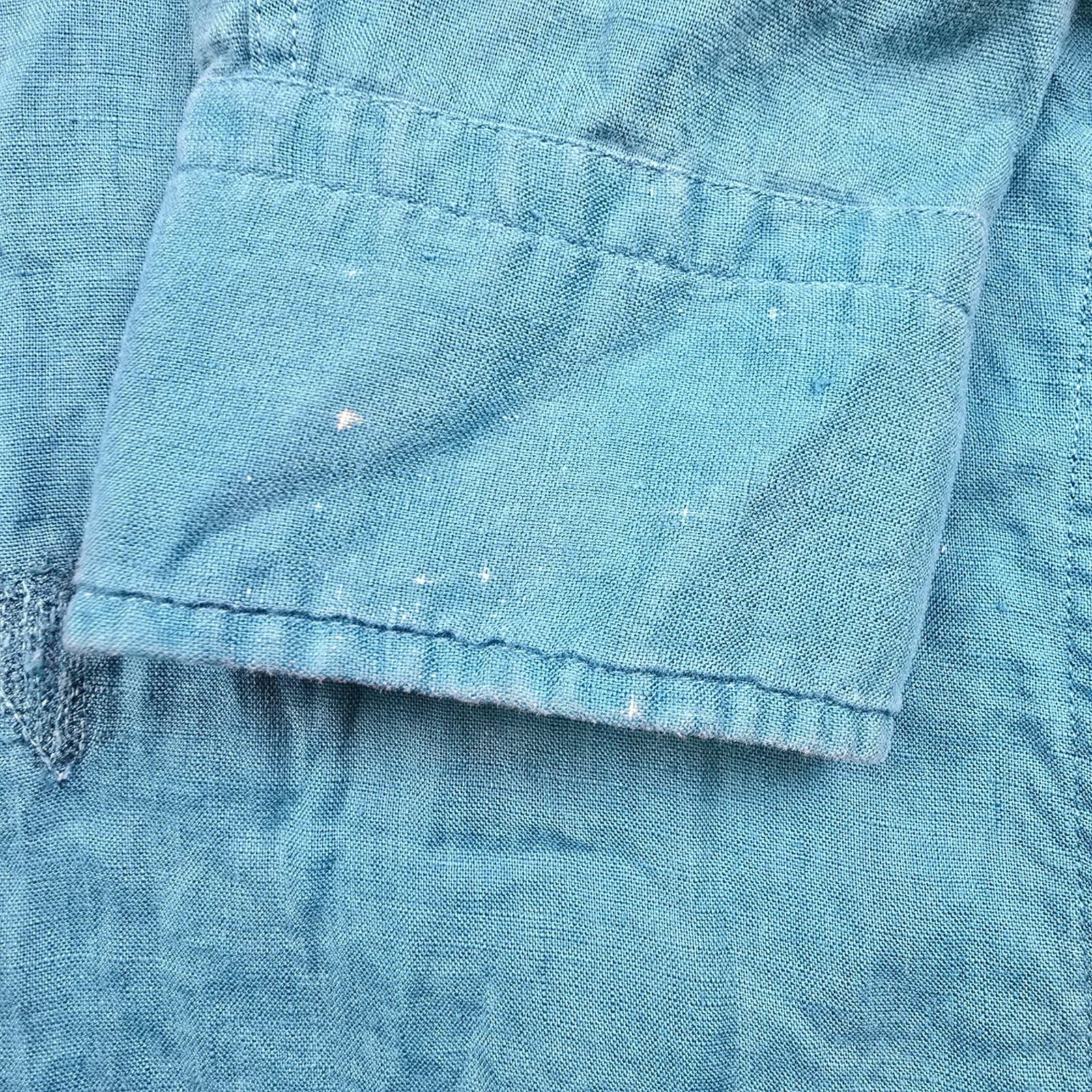 Hugo Boss Shirt Mens LARGE blue Long Sleeve Button Up collared Linen Size L thumbnail 6