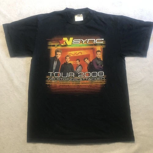 *VTG* 2K NSync Tour T-Shirt No Strings Attached Justin Timbe Vintage vintage concert t-shirt, vintage, size M, single stitch, B+ condition
