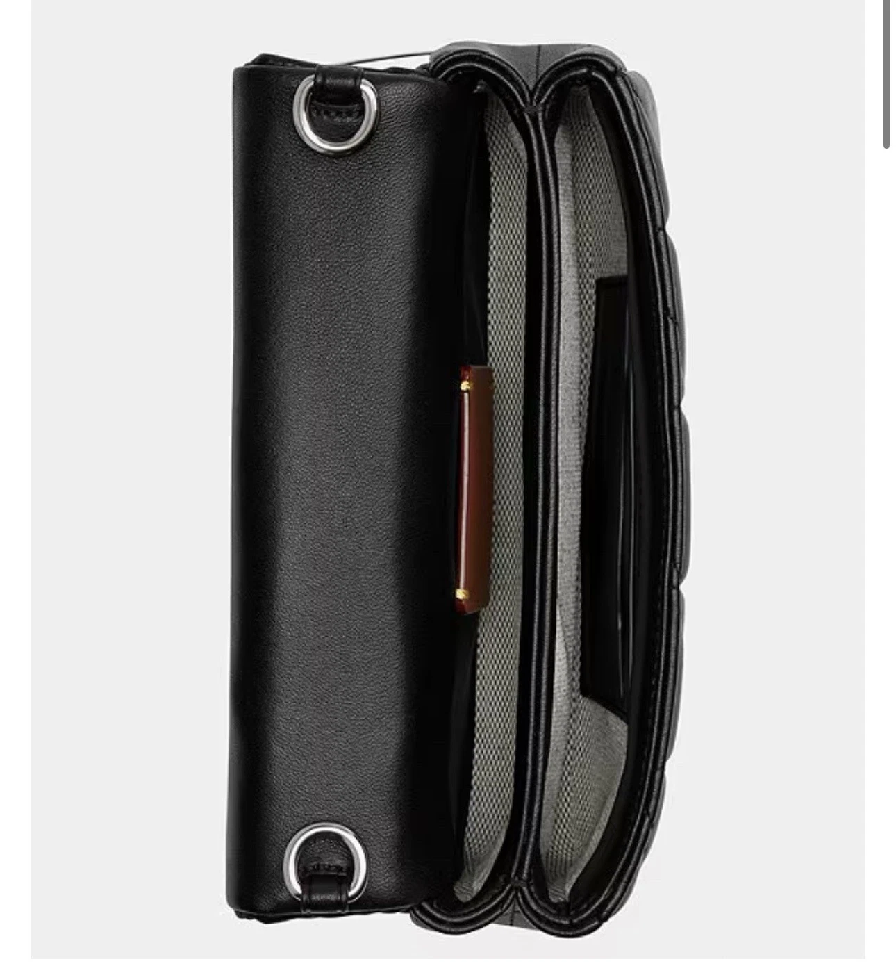 Borsa a tracolla Coach nera Tabby 26 con trapuntatura e tirante