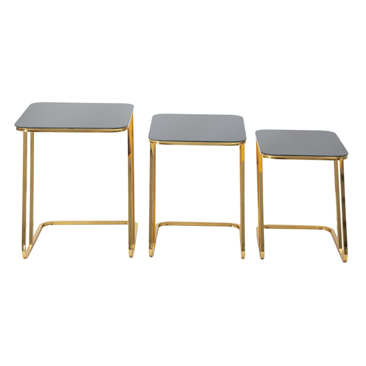 Table gigogne 55cm noire et or Simple pour optimiser votre espace - 2