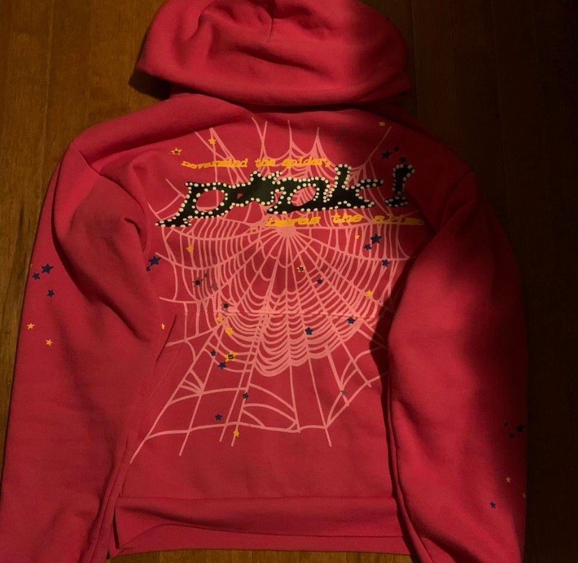 AUTHENTIC Spider Pink Graphic Pullover Hoodie  Si… - image 1