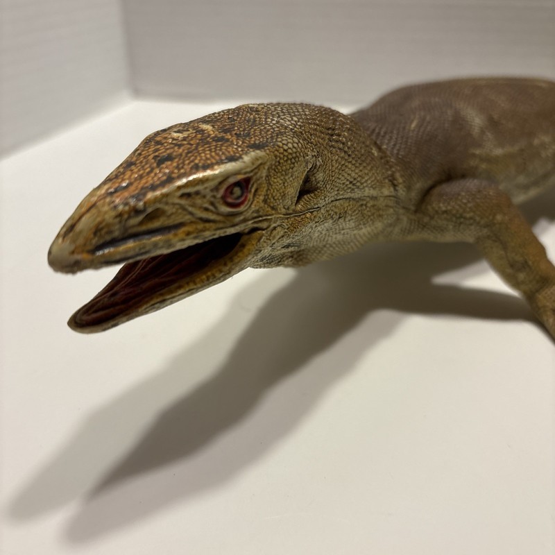 Large 15" Vintage Hard Rubber Plastic Monitor Lizard Toy Figure AAA toys China