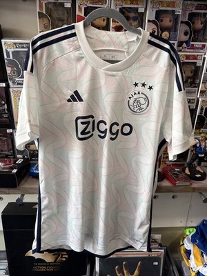 Original Ajax Auswärtstrikot 2023/24 weiß Adidas Fußballtrikot Herren XL