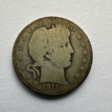 1911-D 25C Barber Quarter
