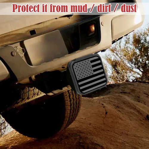 Flag Hitch Receiver Cover Tow Trailer Tube Dustproof Plug Cap 4-Way Flat Insert - Foto 7 di 16
