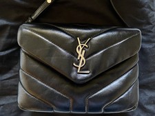 Saint Laurent YSL Toy Loulou Bag in Black Leather and Silver Hardware