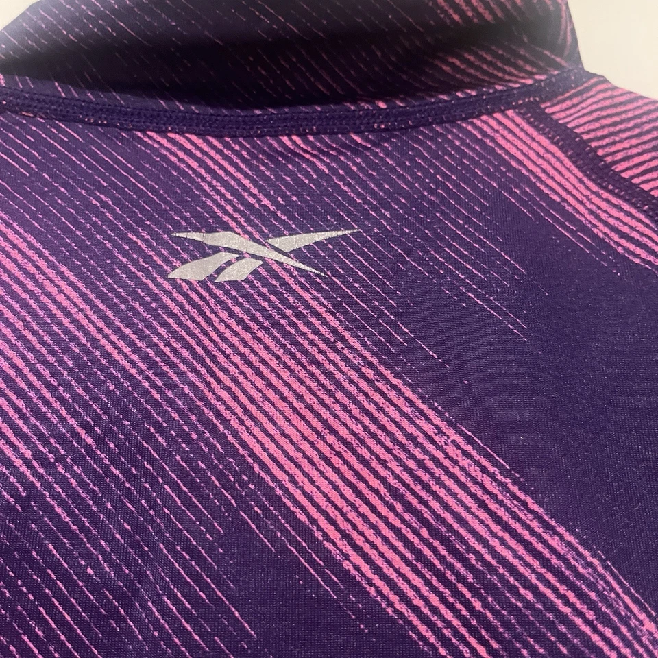 Top Reebok Mujer Púrpura Rosa Agujeros para Pulgar Manga Larga Ropa Activa Talla Grande 2XL Foto 4 de 4