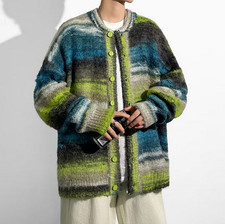 Spring Knitted Sweater Men Loose Fit Cardigan Coat Fashion Casual Top