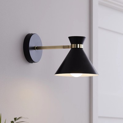 GoodHome Apennin moderne mattschwarze Wandleuchte
