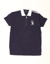 Polo uomo Marina Militare grafica media blu navy cotone BS17