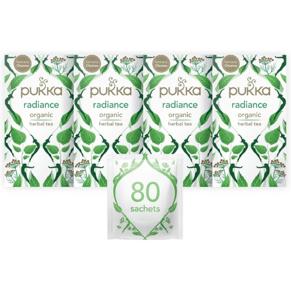 Pukka Herbs Radiance Organic Tea, Fennel, Aloe, Peppermint, Nettle (4 Pack)
