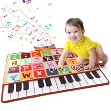 Baby Piano Mat, Musical Keyboard Learning Toys with 26 Letters, Electronic Mu...